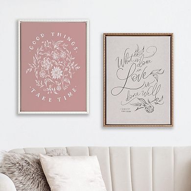 Sylvie Beaded What is Done in Love Framed Canvas by Valerie McKeehan of Lily and Val