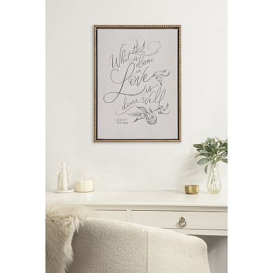 Sylvie Beaded What is Done in Love Framed Canvas by Valerie McKeehan of Lily and Val