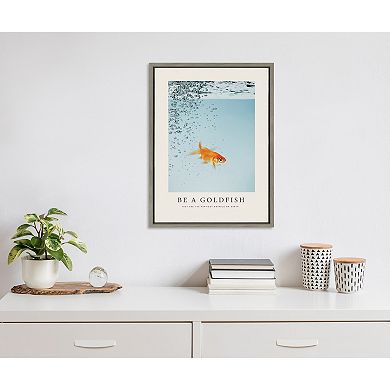 Sylvie Be a Goldfish Framed Canvas by The Creative Bunch Studio