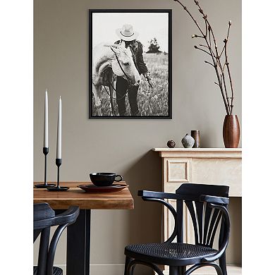 Sylvie Photo Silver Horse Framed Canvas by The Whiskey Ginger