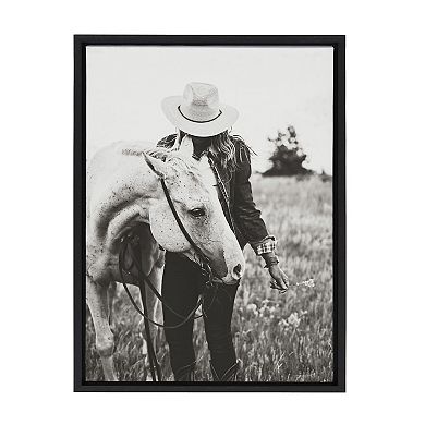 Sylvie Photo Silver Horse Framed Canvas by The Whiskey Ginger