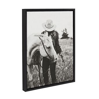 Sylvie Photo Silver Horse Framed Canvas by The Whiskey Ginger