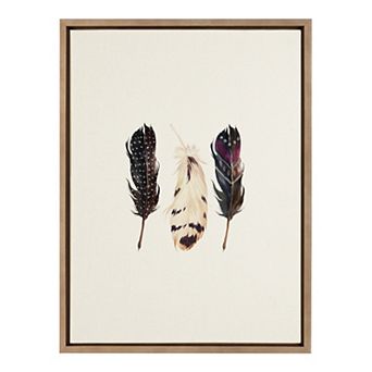 Sylvie Just Three Feathers Framed Canvas by Maja Mitrovic of Makes My Day Happy