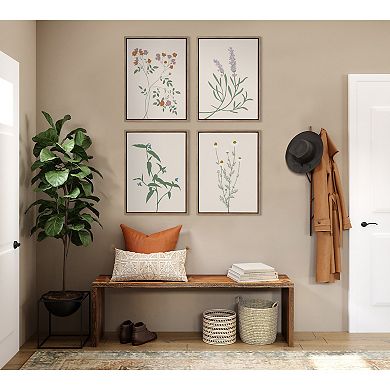 Sylvie Delicate Illustrated White Wildflowers Framed Canvas by The Creative Bunch Studio