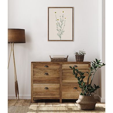 Sylvie Delicate Illustrated White Wildflowers Framed Canvas by The Creative Bunch Studio