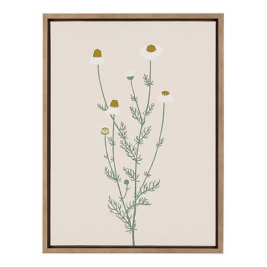 Sylvie Delicate Illustrated White Wildflowers Framed Canvas by The Creative Bunch Studio