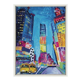 Sylvie Time Square Study No 4 Framed Canvas by Rachel Christopoulos