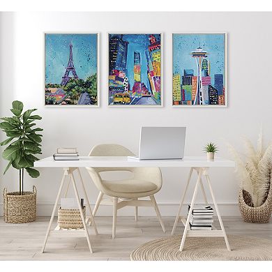 Sylvie Time Square Study No 4 Framed Canvas by Rachel Christopoulos