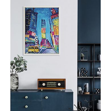 Sylvie Time Square Study No 4 Framed Canvas by Rachel Christopoulos