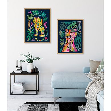 Sylvie Tiger in the Forest Framed Canvas by Rachel Lee