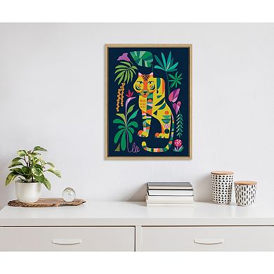 Sylvie Tiger in the Forest Framed Canvas by Rachel Lee