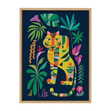 Sylvie Tiger in the Forest Framed Canvas by Rachel Lee