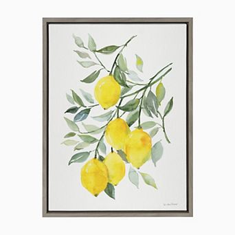 Sylvie Lemon Citrus Framed Canvas by Patricia Shaw