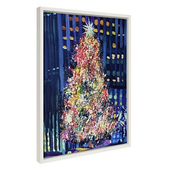 Sylvie Rockefeller Center Tree Framed Canvas by Rachel Christopoulos