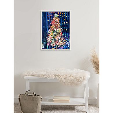 Sylvie Rockefeller Center Tree Framed Canvas by Rachel Christopoulos