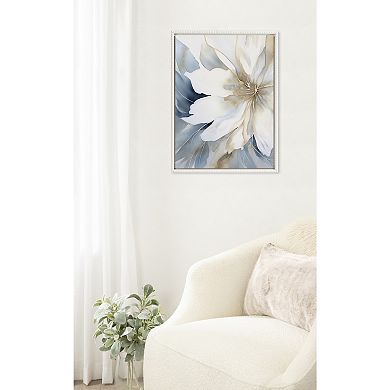 Sylvie Elegant Modern Glam Watercolor Abstract Floral Framed Canvas by The Creative Bunch Studio