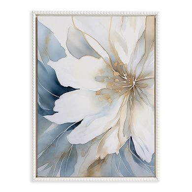 Sylvie Elegant Modern Glam Watercolor Abstract Floral Framed Canvas by The Creative Bunch Studio