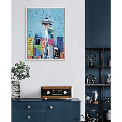 Sylvie Seattle Space Needle Framed Canvas by Rachel Christopoulos