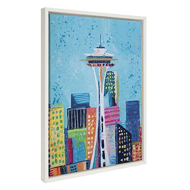 Sylvie Seattle Space Needle Framed Canvas by Rachel Christopoulos