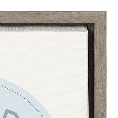 Sylvie Good Vibes Only Pale Blue Button Framed Canvas by The Creative Bunch Studio