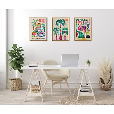Sylvie MCM Flamingo Framed Canvas by Rachel Lee
