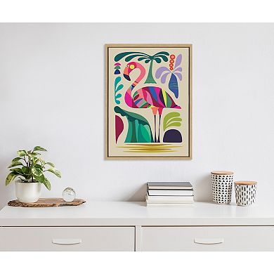 Sylvie MCM Flamingo Framed Canvas by Rachel Lee