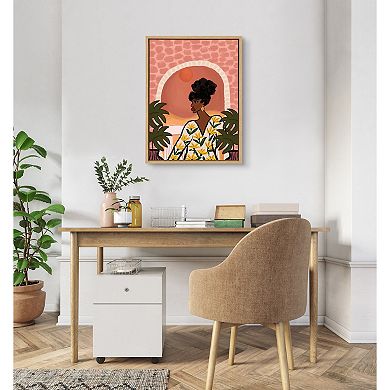 Sylvie Desert Wanderer Lady Framed Canvas by Kendra Dandy of Bouffants and Broken Hearts