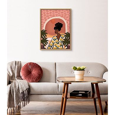 Sylvie Desert Wanderer Lady Framed Canvas by Kendra Dandy of Bouffants and Broken Hearts