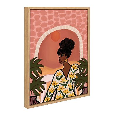 Sylvie Desert Wanderer Lady Framed Canvas by Kendra Dandy of Bouffants and Broken Hearts