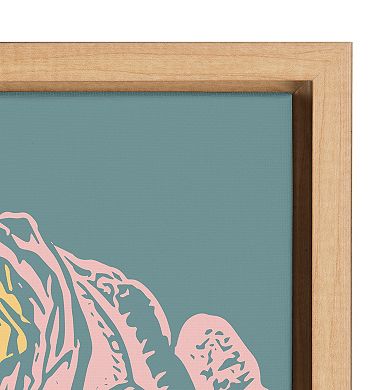 Sylvie Floral in Teal Framed Canvas by Apricot and Birch