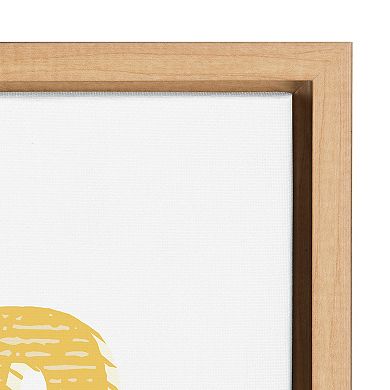 Sylvie Good Vibes Only in Yellow Framed Canvas by Apricot and Birch