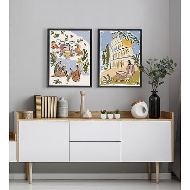 Sylvie Italian Rivera Framed Canvas by Maggie Stephenson
