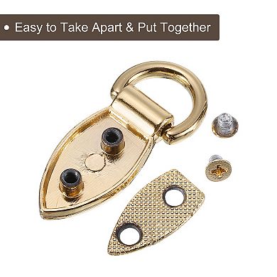 Bag Side Clip Buckle, 4Pcs Metal Suspending Leaf Shape Purse Strap Chain Connector with D Ring, 36mm