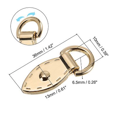 Bag Side Clip Buckle, 4Pcs Metal Suspending Leaf Shape Purse Strap Chain Connector with D Ring, 36mm