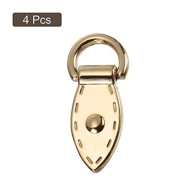 Bag Side Clip Buckle, 4Pcs Metal Suspending Leaf Shape Purse Strap Chain Connector with D Ring, 36mm