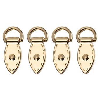 Bag Side Clip Buckle, 4 pc Metal Suspending Leaf Shape Purse Strap Chain Connector with D Ring, 36mm