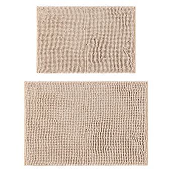 2 pc Bathroom Rugs, Soft Plush & Fluffy Bath Mats Non Slip Bathroom Mat 16" x 24"+20" x 32"
