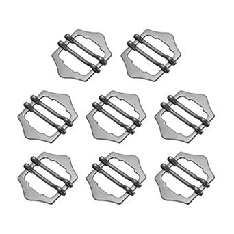 8 pc Metal Adjuster Slide Buckles, 20mm Webbing Strap Roller Pin Clip Buckle Tri-glide