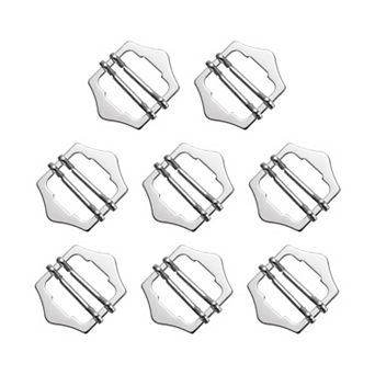 8 pc Metal Adjuster Slide Buckles, 20mm Webbing Strap Roller Pin Clip Buckle Tri-glide
