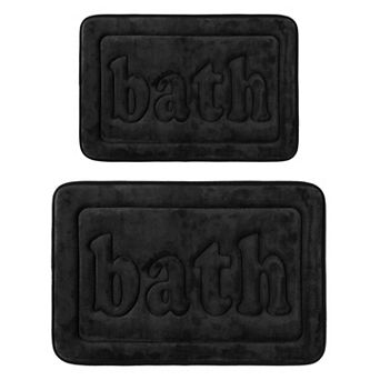 2 pc Memory Foam Bathroom Rugs, Bath Mat Water Absorbent Bath Carpet Rug 16" x 24"+20" x 32"
