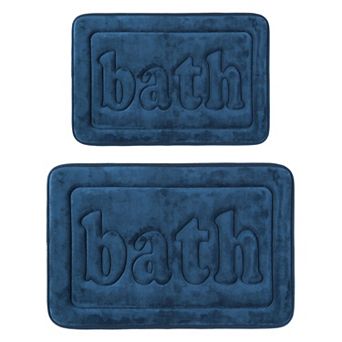 2 pc Memory Foam Bathroom Rugs, Bath Mat Water Absorbent Bath Carpet Rug 16" x 24"+20" x 32"