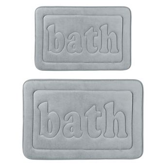 2 pc Memory Foam Bathroom Rugs, Bath Mat Water Absorbent Bath Carpet Rug 16" x 24"+20" x 32"