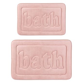 2 pc Memory Foam Bathroom Rugs, Bath Mat Water Absorbent Bath Carpet Rug 16" x 24"+20" x 32"