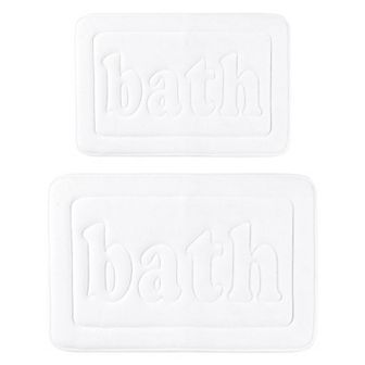 2 pc Memory Foam Bathroom Rugs, Bath Mat Water Absorbent Bath Carpet Rug 16" x 24"+20" x 32"