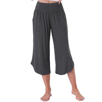 Women's Capri Lounge Yoga Cropped Summer Casual Wide Leg with Pockets Workout Sweat Pajama Pants