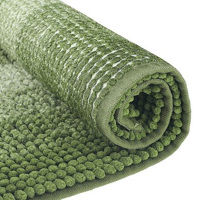 2Pcs Contrasting Color Bathroom Rugs, Plush Shaggy Bath Carpet for Bathroom 16" x 24"+20" x 32"