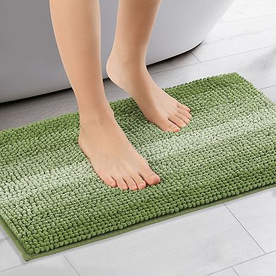 2Pcs Contrasting Color Bathroom Rugs, Plush Shaggy Bath Carpet for Bathroom 16" x 24"+20" x 32"
