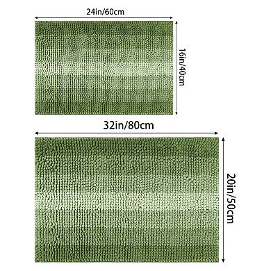 2Pcs Contrasting Color Bathroom Rugs, Plush Shaggy Bath Carpet for Bathroom 16" x 24"+20" x 32"