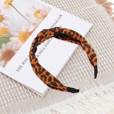 Leopard Headbands for Women Orange 1 Pc