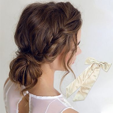 Satin Bow Ribbon Duckbill Hair Clips Hairdo Clip 1 Pc